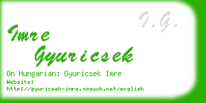 imre gyuricsek business card